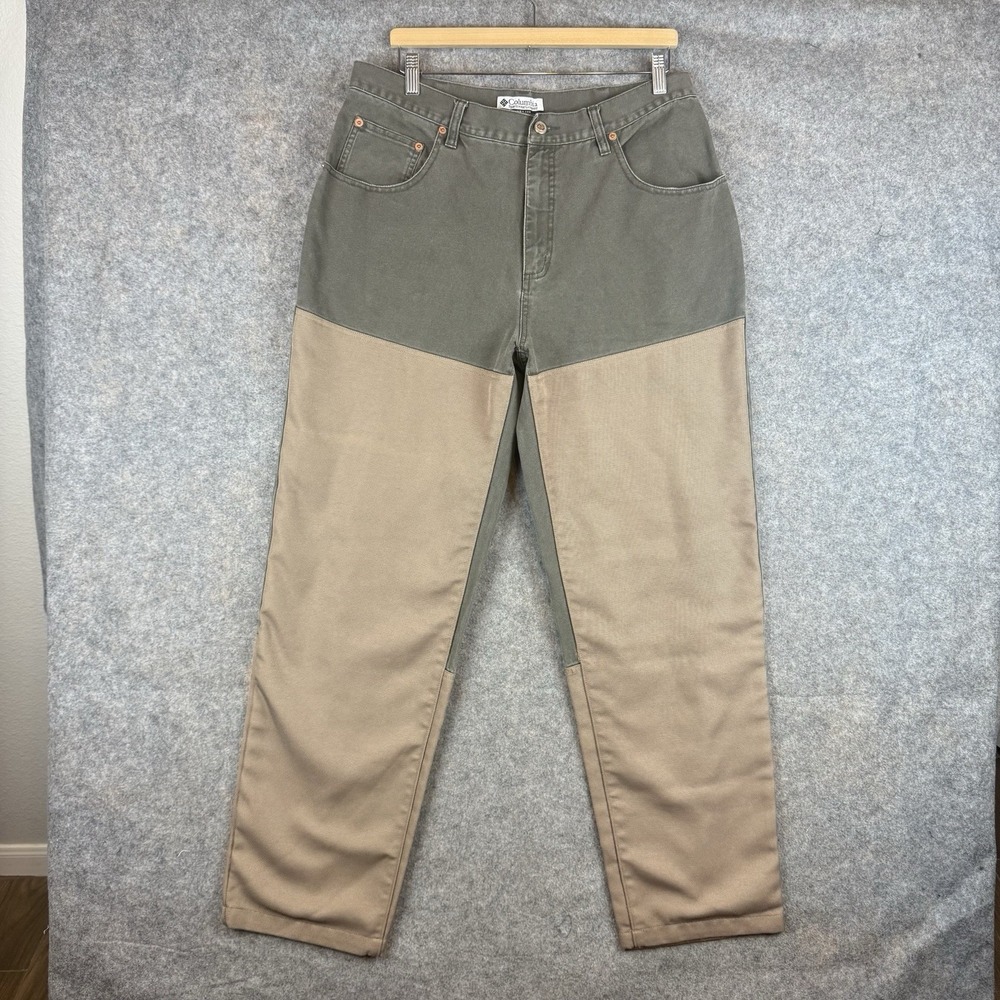 Columbia Upland Pants Mens 34x32 Brush Guard Beige Hunting Gorpcore Gray Beige - Picture 1 of 10